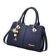 thumbnail image 3 of Bolso de mano para mujer, moderno, con cremallera, de gran capacidad, con asa superior Azul oscuro, 3 of 9