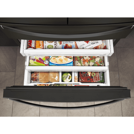 Whirlpool - 26.2 Cu. Ft. 4-Door French Door Refrigerator - Black Stainless Steel