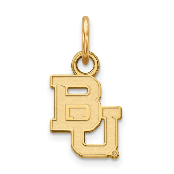 Sterling Silver & Gold Plated LogoArt Baylor University Bears Extra Small Pendant Charm