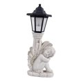 thumbnail image 3 of Figura de ángel descansando con luz solar, decoración multifuncional para exteriores, 13.5" Bien, 3 of 9