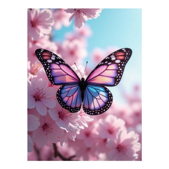Diamond Art Kit for Adults, Butterfly Blossom Spring Scene Diamond Painting for Adults Beginners, 5D DIY Diamond Art Painting Kits, Colorful Diamond Painting Craft for Home Decor 12x16