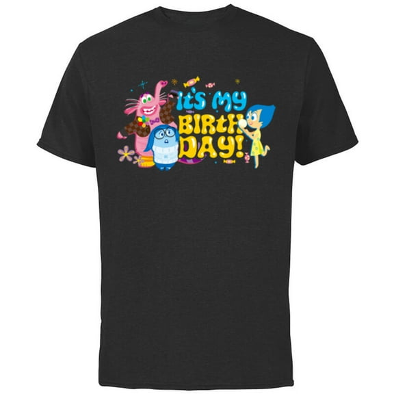 Disney and Pixar’s Inside Out Bing Bong It’s My Birthday - Short Sleeve Cotton T-Shirt for Adults - Customized-Black