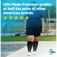 thumbnail image 3 of Plus Size Open Heel and Toe Compression Socks for Swelling 20-30mmHg Black 2XL, 3 of 8