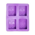 thumbnail image 2 of simhoa 4 Cavity Square Tree Shaped Silicone DIY Handmade Soap Mold Muffin Cup Cake, 2 of 8