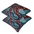 thumbnail image 5 of PISONIC Octopus Pillow Covers Set of 2, Decorative Throw Pillows Cases Square Cushion Case for Home Sofa Bed Couch, 18x18 Inch, 5 of 8