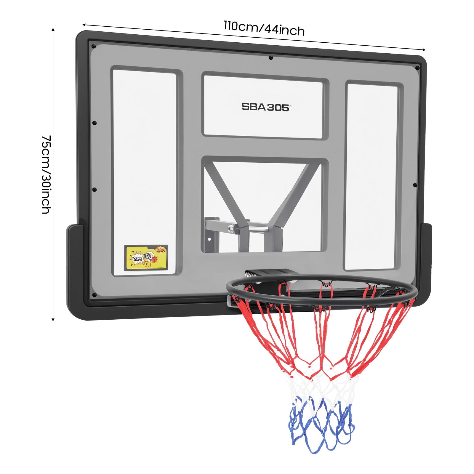 44 " Basketball Hoop In-Ground Shatterproof Backboard Adjustable System Outdoor