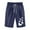 Dark Blue, variant on Ecqkame Plus Size Shorts for Women Women's Summer Printed Five Points Large Size Cotton Linen Pants Casual Pants Shorts Black XXL