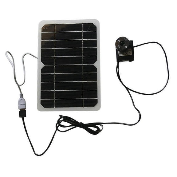 5W Solar Panel USB Output Portable Water Pump with LED Light for Outdoor Fountain Small Pond