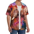thumbnail image 2 of Logiee Oil Paintings of Elephants Print Men's Button Down Shirts Short Sleeve, Summer Beach Shirts,Vacation Wedding Shirts,Men's Casual Button-Down Shirts with Pocket-Medium, 2 of 5