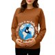 thumbnail image 2 of RKSTN Women's Maternity Crewneck Sweatshirts Plus Size Pregnancy Graphic Print Long Sleeve T Shirts Pullover Hoodless Sweatshirts Tops Womens Casual Oversized Round Neck Comfy Funny Printed Shirts, 2 of 7