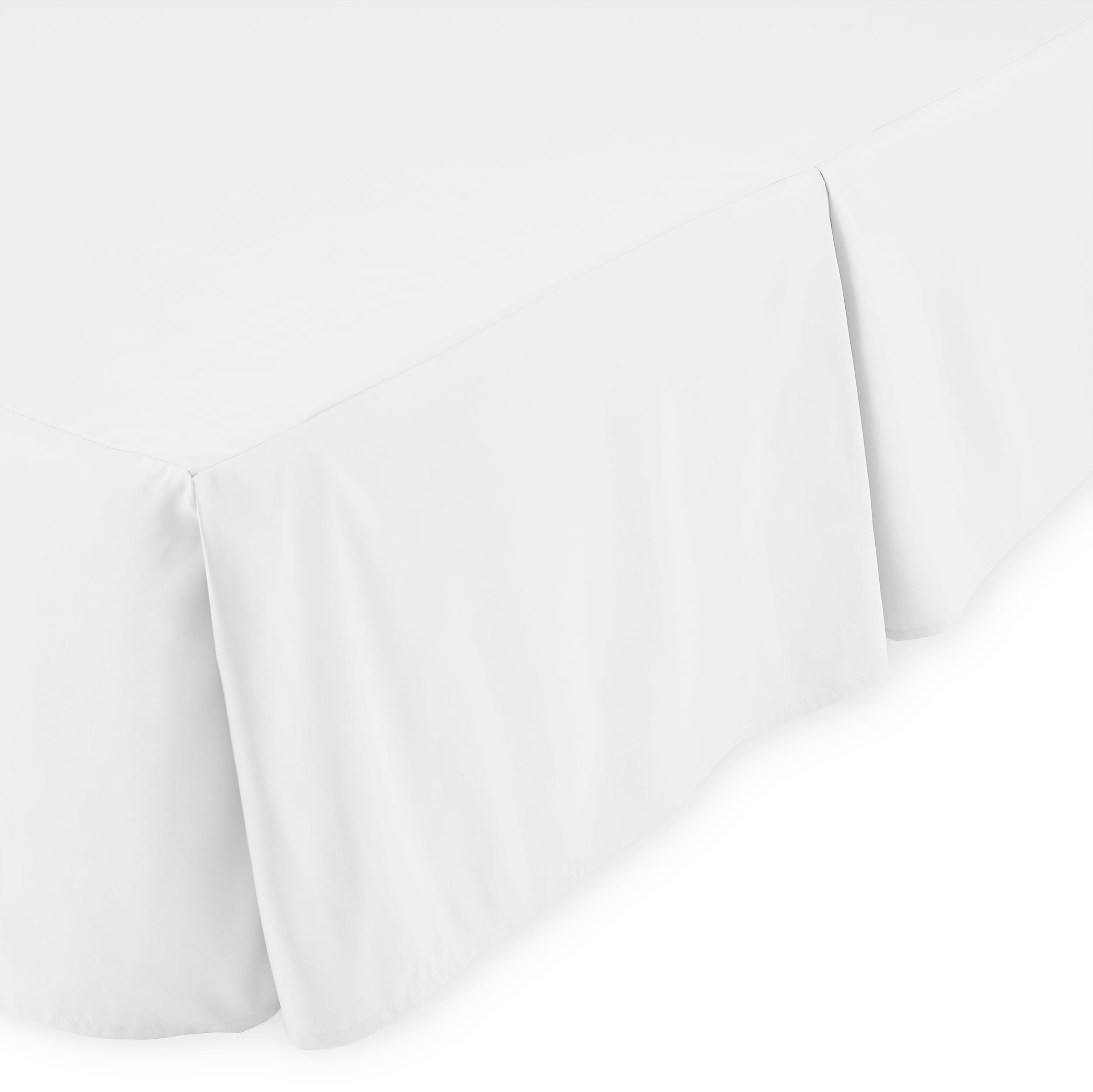 Bare Home Bed Skirt, Microfiber, Pleated, 15" Tailored Drop, Full XL, White