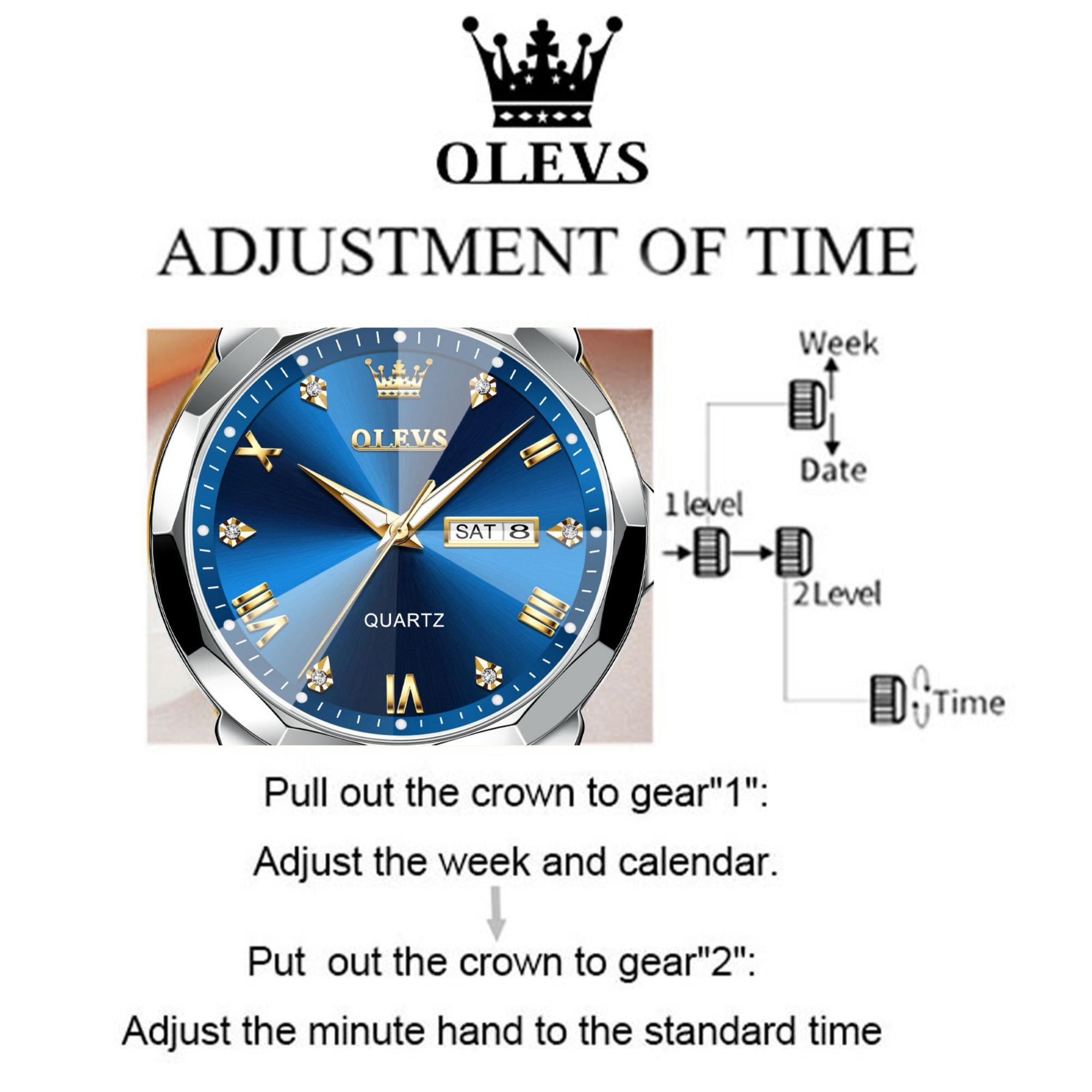 OLEVS Watches for Women Luxury Casual Dress Analog Quartz Digital Date Two Tone Gold Plated Stainless Steel Waterproof Luminous Female Wrist Watch Reloj para Mujer