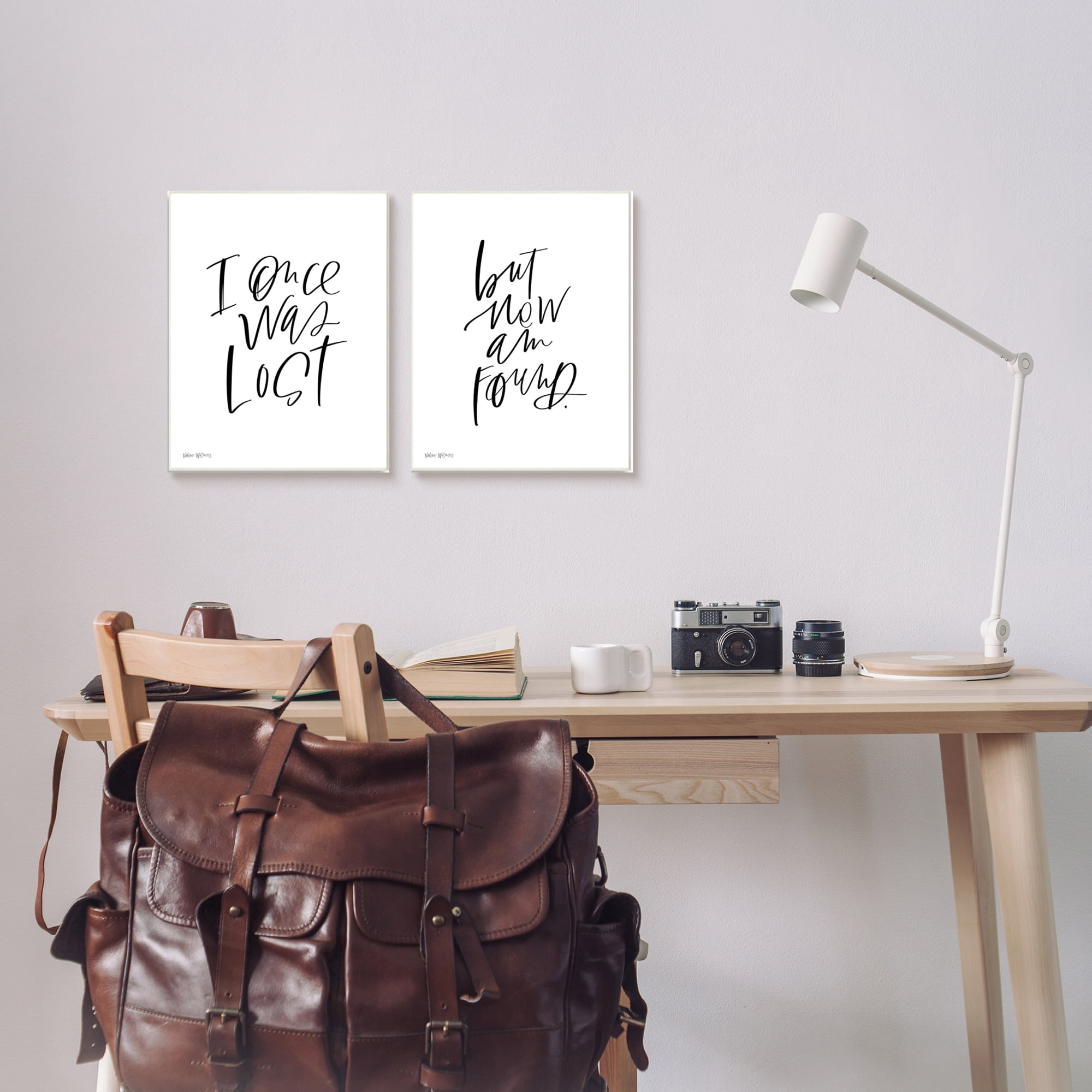 Stupell Industries Lost Now Am Found Calligraphy Religious Inspirational Quote,13 x 19, Design by Valerie Wieners