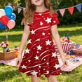 thumbnail image 2 of Grblisyd 4th of July Dresses for Girls USA Patriotic Short Sleeve Dress American Flag Crew Neck A Line Dress Independence Day Outfit with Pockets 7-8y, 2 of 6