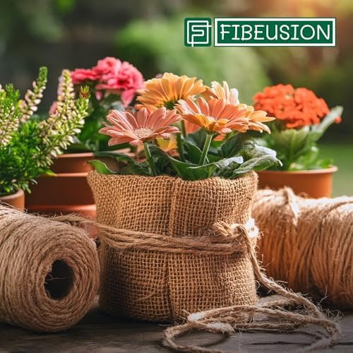 FIBEUSION Burlap for Gardening 40" x 30 Feet - Multipurpose Natural Burlap Fabric - High Density Jute Fiber Suitable for Weed Barrier, Frost Guard for Gardening, Home Decorations and Crafts