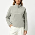thumbnail image 4 of Hurxie Women’s Quarter Zip Fleece Pullover Fuzzy Sherpa Jacket Half Zip Mockneck Sweatshirt Jacket,Long Sleeve Cozy Layering Tops,Fuzzy Outfits, 4 of 7