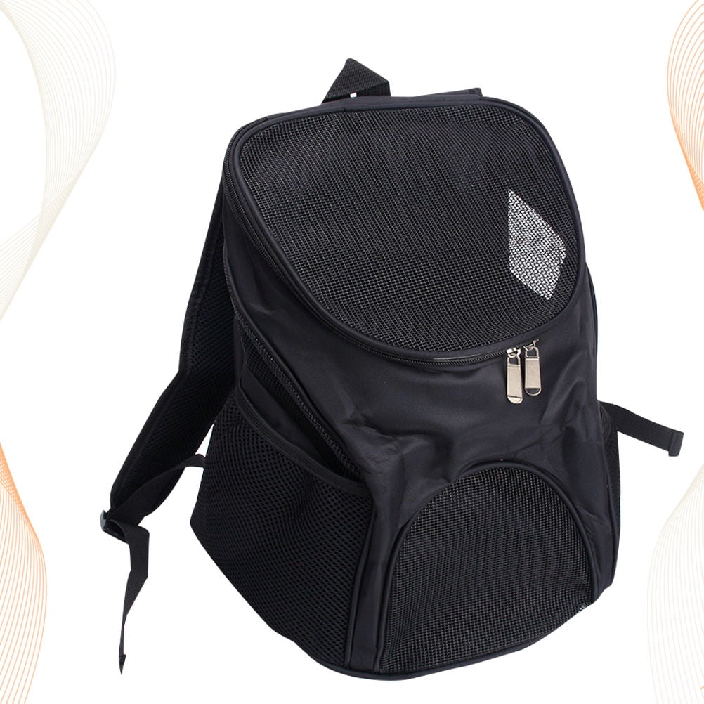 BESTYASH Black Outdoor Pet Backpack with Breathable Material for Small Dogs