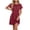 Red, variant on Women Crochet Shift Tshirt Dress Swim Cover Up Short Sleeve Mesh Knit Bathing Suit Beach Crew Neck Hollow Out Dress