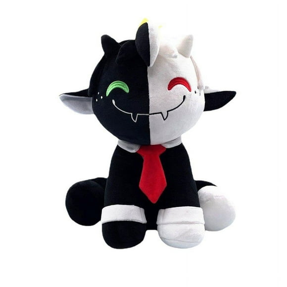 Peluches Oreiller Câlin Noir et Blanc Mouton Jouet en Peluche Tricoté Fait Main Coussin Décoration 25cm Halloween Cosplay Meilleur Cadeau pour Amis Enfants Adultes Cadeaux d'Anniversaire