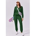thumbnail image 5 of Pinspark 2 Piece Outfits for Women Long Sleeve Tracksuit Lounge Sets Travel Outfits Half Zip Sweatshirt Sweatpants Matching Set, 5 of 6