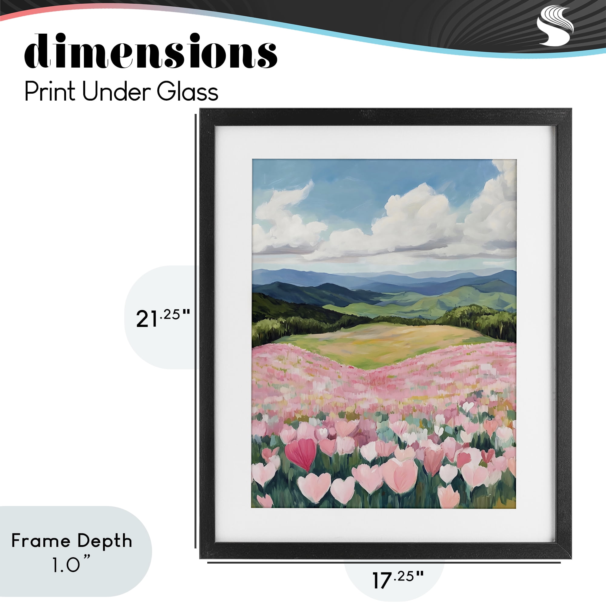 Stupell Industries Blush Pink Poppy Field Black Framed Print Under Glass, design by The Prints Vibe