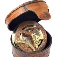 thumbnail image 1 of Antique Brass & Copper Sundial Compass, Sundial Clock, Sun dial in Box Gift Sun Clock Ship Replica Watch Sun Clock, 1 of 6