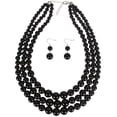 thumbnail image 1 of Collar de múltiples capas con cuentas exageradas para mujer con diseño de perlas de moda, 1 of 6
