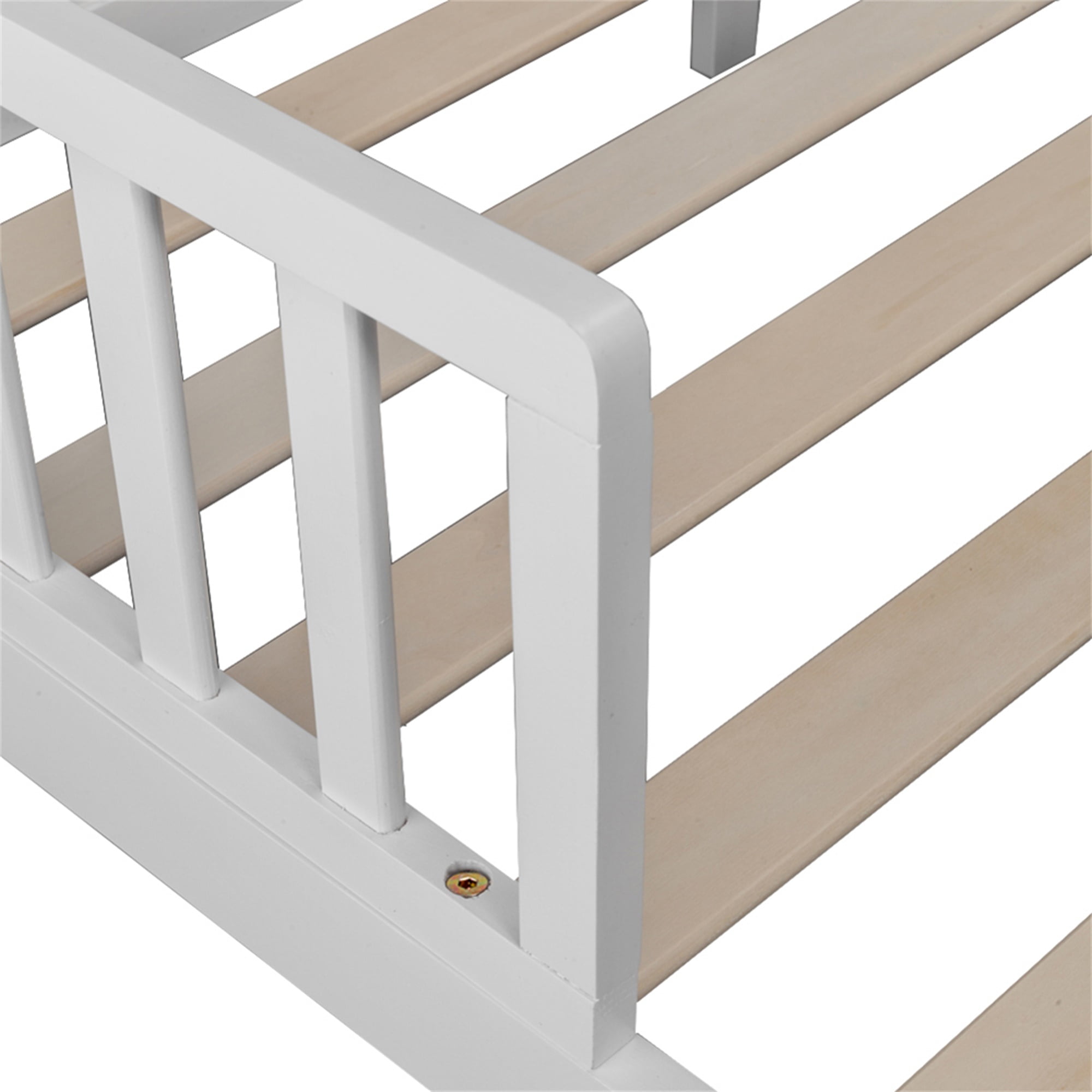 Kadyn Wooden Toddler Bed with Safety Rails, Low-Profile Design, Crib Made of Pine with Clean Lines to Match any Decor Kadyn Wooden Toddler Bed with Safety Rails, Low-Profile Design, Crib Made of Pine with Clean Lines to Match any Decor