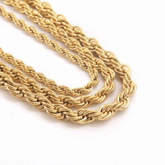 14K Real Yellow Gold 6.0 mm 20'' Necklace Gold Rope Chain