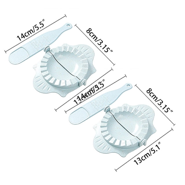 Oleegame 2PC Cookie Mold Kitchen Tool Press Dumpling Skin Mould Household Set Flower Dumpling Maker Blue
