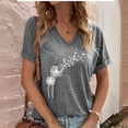 thumbnail image 2 of Birdeem Mode Décontractée pour Femmes Blouses à Manches Courtes Imprimées Col en V T-Shirts Hauts, 2 of 12