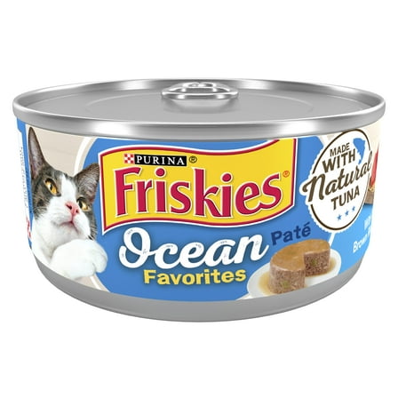 Purina Friskies Ocean Favorites Pate Tuna, Wet Cat Food, 5.5 oz Cans, 24 Pack