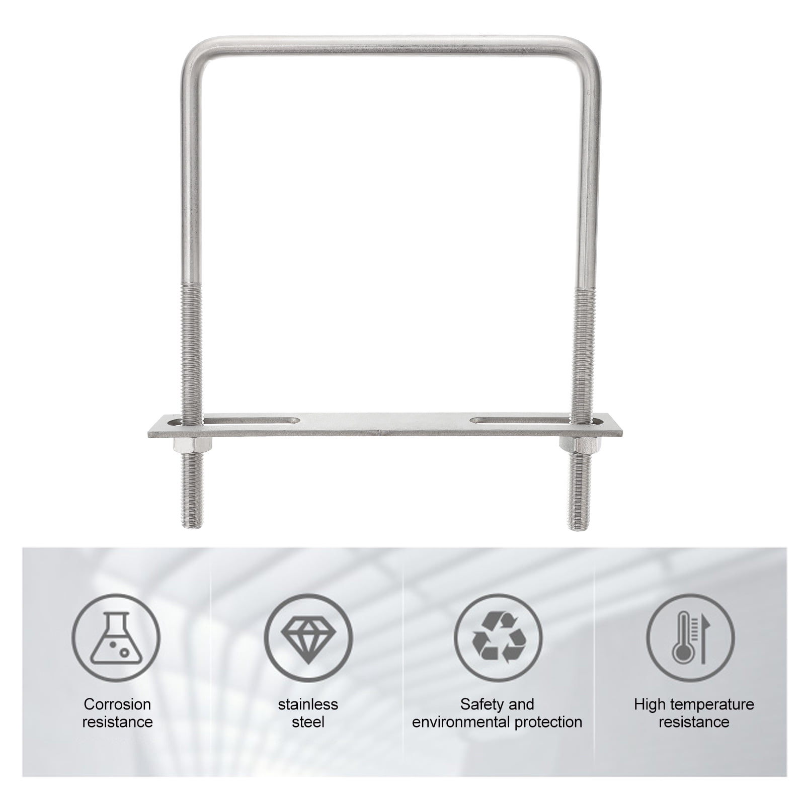 BESTYASH 4 Pieces Stainless Steel Right Angle U Bolts for Outdoor Applications and Aluminum Column Base Support