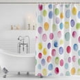 thumbnail image 2 of Rainbow Shower Curtain Set - Extra Long 72" x 96" Washable Bathtub Curtain with 12 Hooks, Colorful Boho Tainted Pattern Polka Dot Modern Waterproof Fabric Stall Shower Curtains for Bathroom Décor, 2 of 6
