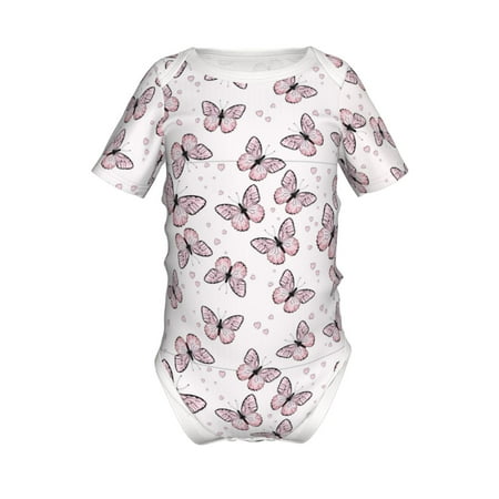 

Junzan Butterflies (2) Print Short-Sleeve Baby Climbing Clothes Bodysuits for Infant One-Piece for Baby Boys & Girls Baby Clothes Baby Romper with Snap Closure-9M