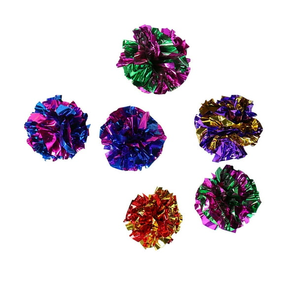 12 Pcs Crinkle Balls Cat Toys Metallic Entertainment