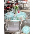 thumbnail image 5 of Outdoor Tablecloths with Umbrella Hole & Zipper, Coastal Round Tablecloths 60 Inch, Summer Nautical Beach Coral Starfish Blue Ombre Waterproof Table Cloth, Patio/Pool/Picnic Table Covers, 5 of 8
