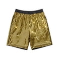 thumbnail image 4 of XIAONU Sequin Grid Shorts for Men Elastic Waist Side Pockets Casual Shorts, 4 of 4