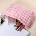 thumbnail image 3 of Unique Bargains Bubble Cloud Cosmetic Bag Zipper Checkered Makeup Bags for Lipsticks Pink, 3 of 7