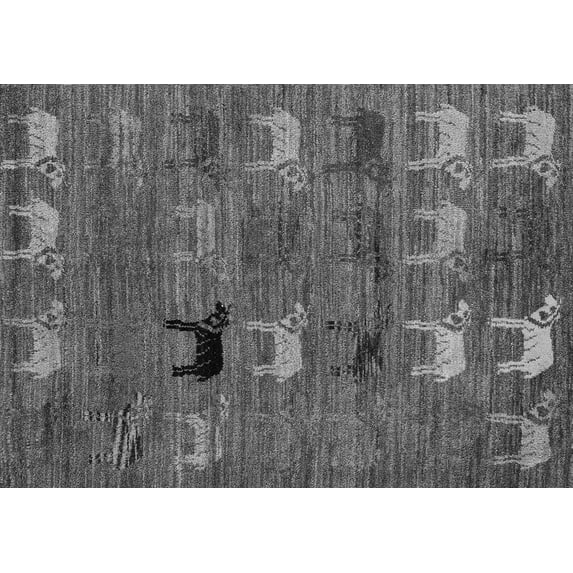 Ahgly Company Indoor Rectangle Abstract Gray Modern Area Rugs, 3' x 5'