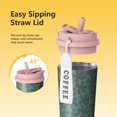 thumbnail image 5 of 18oz Travel Coffee Mug with Strap, 316 Stainless Steel Vacuum Insulated Tumbler, 2-in-1 Straw Lid, Camouflage Print, 5 of 6