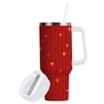 thumbnail image 2 of 40 oz Tumbler With Handle Stainless Steel Insulated Tumbler With Lid for Car Cup Holder Arranged Orange Hearts, 2 of 9