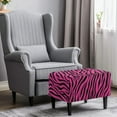 thumbnail image 2 of Xixirimido Zebra Stripe Pink Pattern Ottoman Slipcover Form-Fit Stretch Footstool Cover for Leather/Fabric Ottomans, Non-Slip Bottom & Living Room/Bedroom Use, Small, 2 of 7
