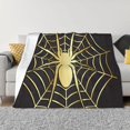 thumbnail image 1 of Balery Gold Spider On The Web Manta de Franela con Dibujo, Lujo Ultra Suave y Cálido, Antipelusa y Resistente a las Arrugas para Cama, Sofá, Camping -80"x60", 1 of 6