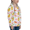thumbnail image 3 of Fotbe Flamingo And Pineapple Pattern Youth Pullover Hooded Sweatshirt, Boys Hoodie, Kangaroo Pocket Hoodie for Kids Girls -X-Large, 3 of 6