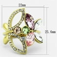 thumbnail image 2 of Womens Gold Butterflies Ring 316L Stainless Steel Anillo Color Oro Para Mujer Ninas Acero Inoxidable with Top Grade Crystal in Multi Color Mahalah, 2 of 4