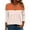 Orange, variant on Kaemgyyd Womens Tops Fall Trendy V Neck 3/4 Length Sleeve T-Shirt Casual Loose Color Block Tunic Blouse