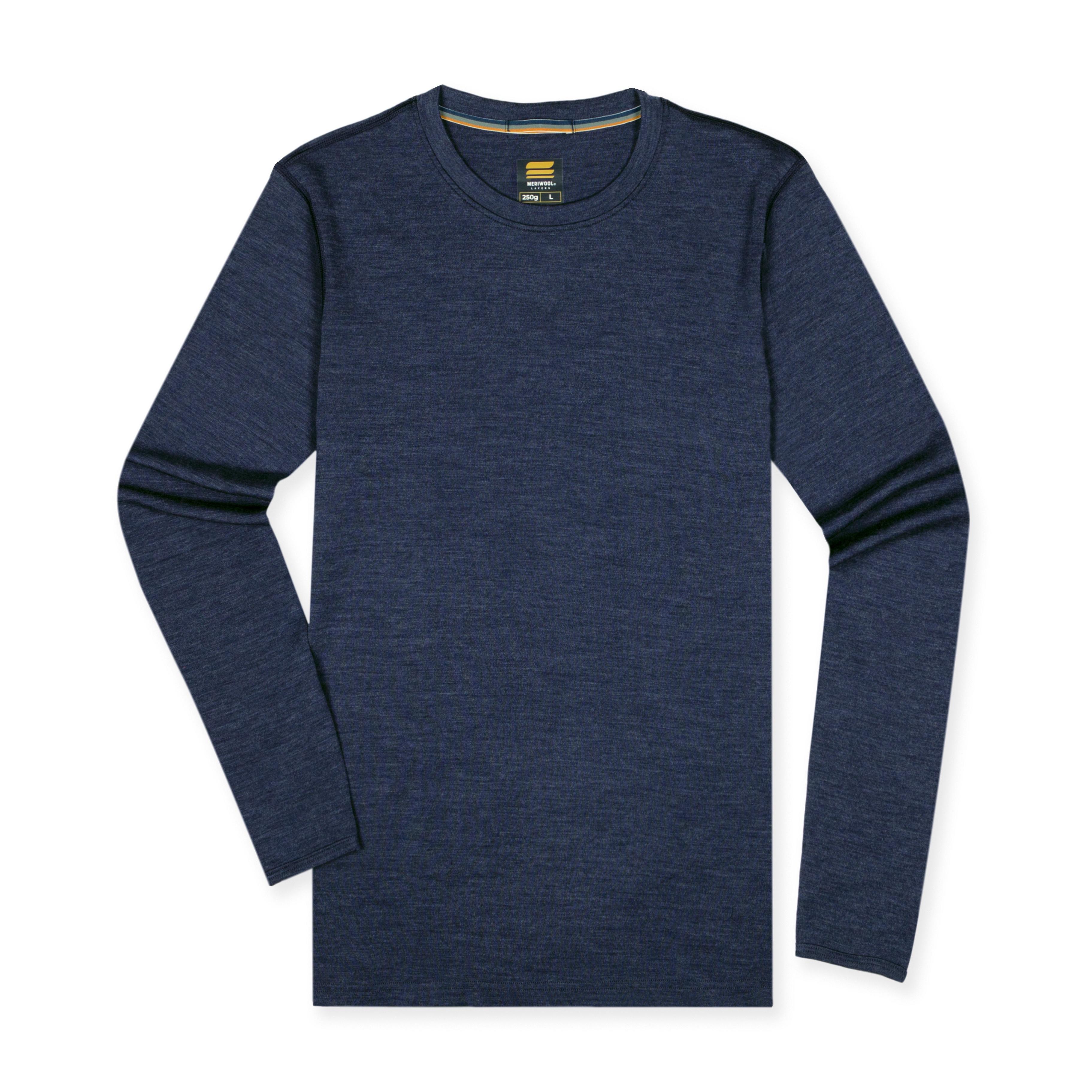 MERIWOOL Mens Base Layer 100% Merino Wool Midweight Long Sleeve Thermal  Shirt