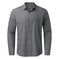 thumbnail image 3 of Men's Casual Shirts Long Sleeve Button Down Dress Shirts for Everyday Wear Sports and Relaxation for Spring and Summer Mens T-Shirts Printed V Neck Blue, 3 of 5