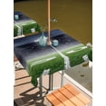 thumbnail image 2 of Outdoor Tablecloth with Umbrella Hole for Patio/Picnic/Party/Camping, Sports Theme Waterproof Table Cloth Square Cover Washable, Football Field Lights Green Grass White Text (54"x 54"), 2 of 9